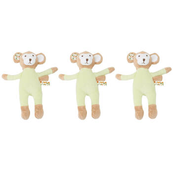 3PK Annabel Trends Cuddly Wuddlies Plush Toy 17x6cm Small - Monkey