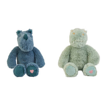 2pc Annabel Trends Plushie Pals Soft Plush Toy Babies 25cm Rhino & Crocodile 0y+