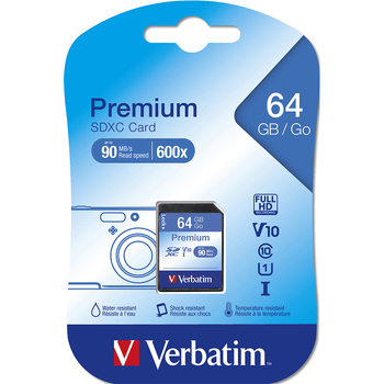 Verbatim 64GB SDXC Memory Card Class 10 UHS-I For Digital Camera