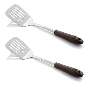 2PK Stanley Rogers Black Walnut/Stainless Steel Slotted Turner