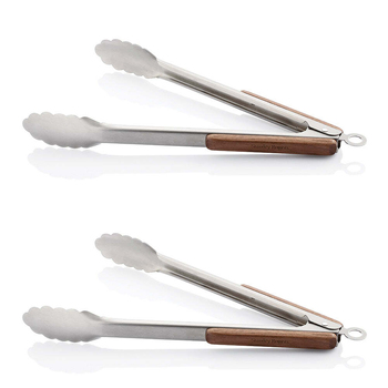 2PK Stanley Rogers Black Walnut/Stainless Steel Tongs 30cm