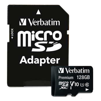 Verbatim Micro SDXC 128GB Memory Card Class 10 UHS-I w/ SD Adaptor