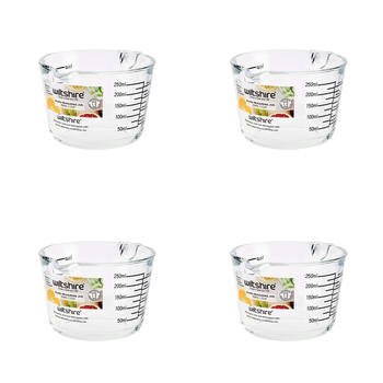4PK Wiltshire Kitchen Cookware Glass Measuring Jug 250ml/1 Cup