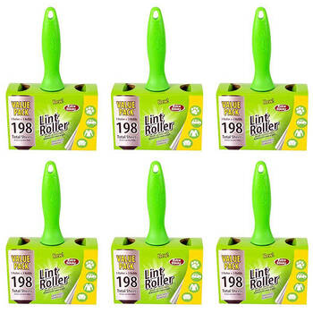 6PK Fresh Start Extra Sticky Lint Roller Dust/Hair Remover w/3xRefills 198-Sheet