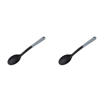 2PK Wiltshire Diamond Soft Touch Handle Kitchen Solid Spoon