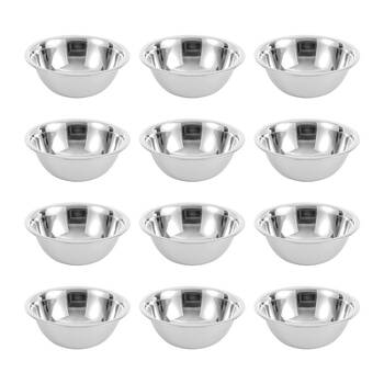 12PK Lemon & Lime High-Quality Durable Stainless Steel Sleek Mixing Bowl 16cm