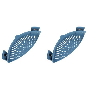 2PK Wiltshire Sturdy Food Safe Silicone Clip-On Pot Strainer