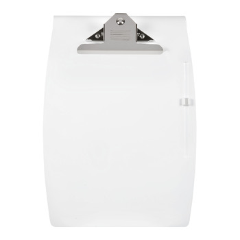 Marbig Hang It Plastic A4 File Clipboard w/ Pen Holder - White