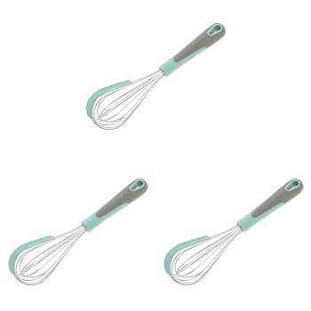 3PK Wiltshire Soft Grip Handle Whisk with Silicone Scraper 26cm