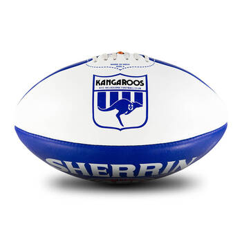 Sherrin AFL Team Leather Football - North Melbourne Kangaroos Size 5 Blue/White