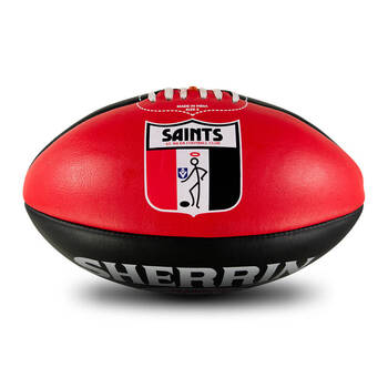Sherrin AFL Team Leather Football - St Kilda Saints Size 5 Red & Black
