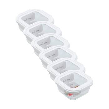 6PK Lemon and Lime Yorkshire Fresh Lock Container Square 500ml Food Safe