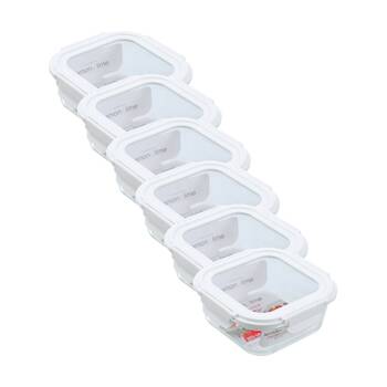 6PK Lemon and Lime Yorkshire Fresh Lock Container Square 800ml Food Safe