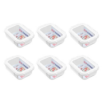 6PK Lemon & Lime Yorkshire Glass Fresh Lock Food Container 650ml