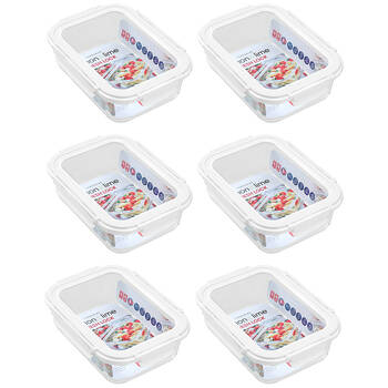 6PK Lemon & Lime Yorkshire Glass Fresh Lock Food Container 1.5L