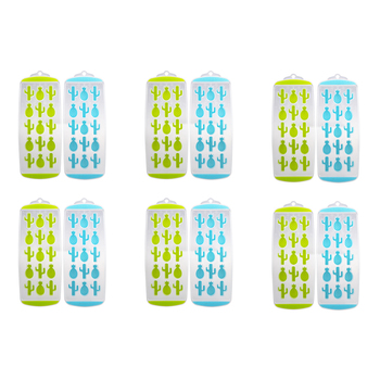 6x 2pc Appetito Easy Release 15 Cube Pineapple/Cactus Ice Tray Blue/Lime