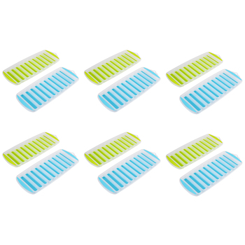 6x 2pc Appetito Easy Release 10 Cube Stick Ice Tray Blue/Lime