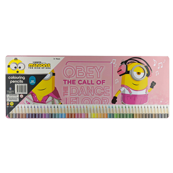 50pc Minions Rise Of Gru Colouring Pencils Set Kids 3y+