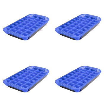 4PK Appetito Flexible Jumbo Ice Cube Tray Home Kitchen Accessory Blue