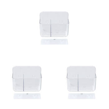 3PK Boxsweden Crystal Bathroom Hanging 2 Section Caddy 17.5x9x14cm