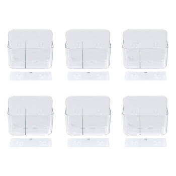 6PK Boxsweden Crystal Bathroom Hanging 2 Section Caddy 17.5x9x14cm