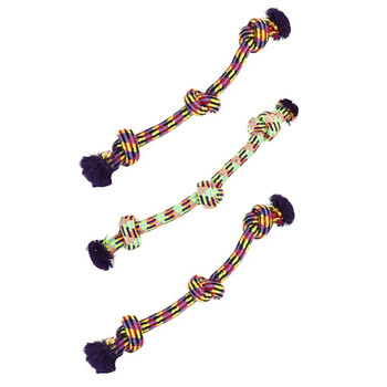 3PK Paws & Claws Tug-Of-War Rope Pet Toy 50cm Assorted