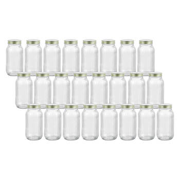 24PK Lemon & Lime Roma Ribbed Conserve Glass Jar with Lid 800ml