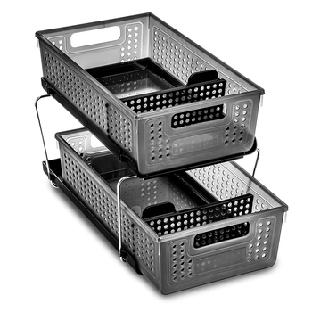 Madesmart Two Level Storage w/ Dividers 37x23cm Carbon