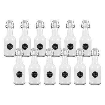 12PK Lemon & Lime Secure Glass Air-Tight Clip Lid Bottle 500ml
