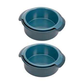 2x 2pc Joseph Joseph Carbon Steel Non-Stick Nest Bake Round Cake Tins Blue