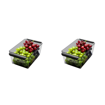 2PK Madesmart Short Deep Bin Kitchen Organiser Rectangle 26x15cm Carbon