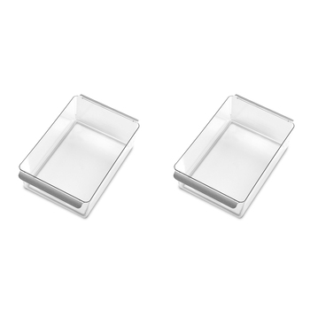 2PK Madesmart Wide Deep Bin Kitchen Organiser Rectangle 36x23cm Grey