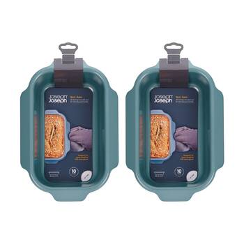 2PK Joseph Joseph Carbon Steel Non-Stick Nest Bake Loaf Tin 2lb Blue