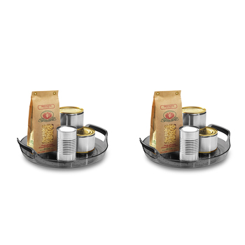 2PK Madesmart Shallow Portable Turntable Round 27x7cm Carbon