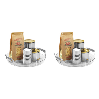 2PK Madesmart Shallow Portable Turntable Round 27cm Grey