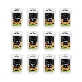 12PK Lemon & Lime Press Seal Food Storer Container 800ml 11x11x13.5cm
