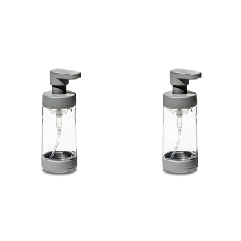 2PK Madesmart Plastic Foaming Soap Pump Liquid Dispenser 296ml Grey