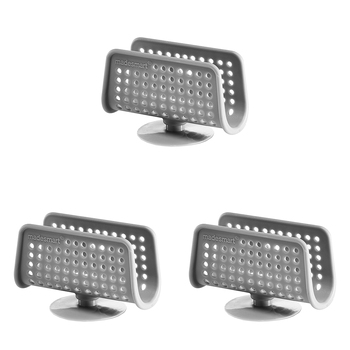 3PK Madesmart Small Sink Ledge Sponge Caddy Holder 12x11cm Grey