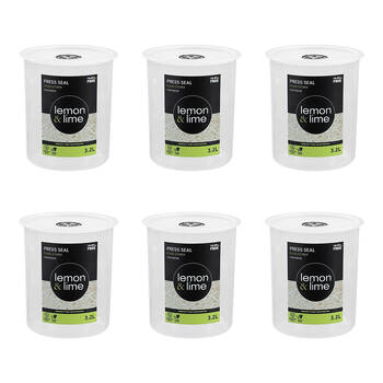 6PK Lemon & Lime Press Seal Food Storer Container 3.2L 17x17x19cm