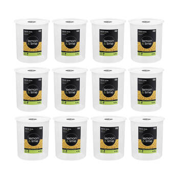 12PK Lemon & Lime Press Seal Food Storer Container 4.5L 19x19x21cm