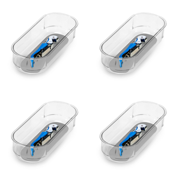 4PK Madesmart Clear Soft Grip Bin Kitchen Organiser 20x8cm