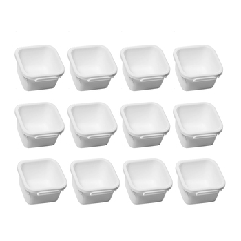 12PK Madesmart Small Square Interlocking Bin Home Organiser 8x5cm White