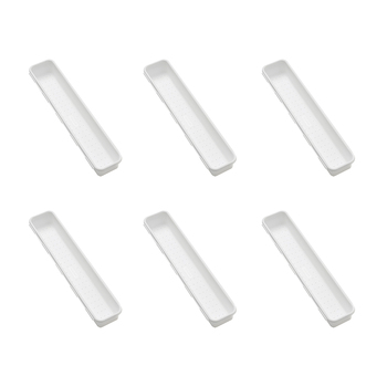 6PK Madesmart LRG Narrow Interlocking Bin Kitchen Organiser 39x8cm WHT RECT