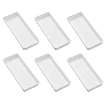 6PK Madesmart Large Wide Interlocking Bin Storage 39x16cm White
