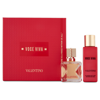 2pc Valentino Voce Viva Women's Body Lotion/50ml EDP Eau De Parfum Set