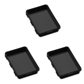 3PK Madesmart Medium Wide Interlocking Bin 24x16cm Carbon Rectangle