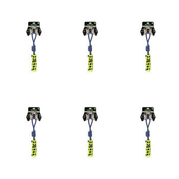 6PK Paws & Claws Squeak & Tug Baton Tugger TPR Mesh & Rope 38.5x5x5cm Assorted