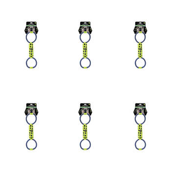 6PK Paws & Claws Squeak & Tug Double Tugger TPR Mesh & Rope 39x12x5cm Assorted