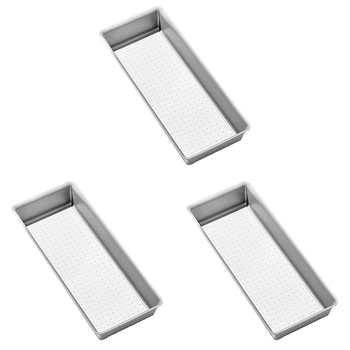 3PK Madesmart Large Bin Organiser 38x16cm Soft Grey Rectangle