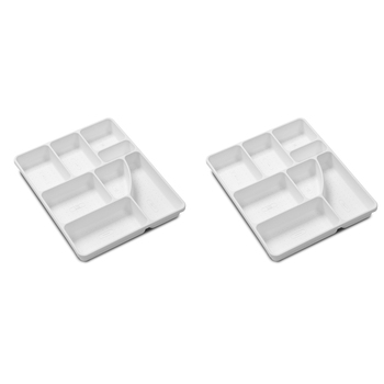 2PK Madesmart Junk Drawer Organiser Rectangle 38x31cm White